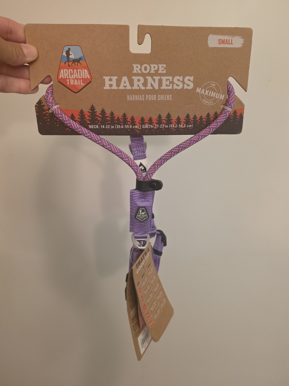 Arcadia Trail Purple Rope Dog Harness - Small